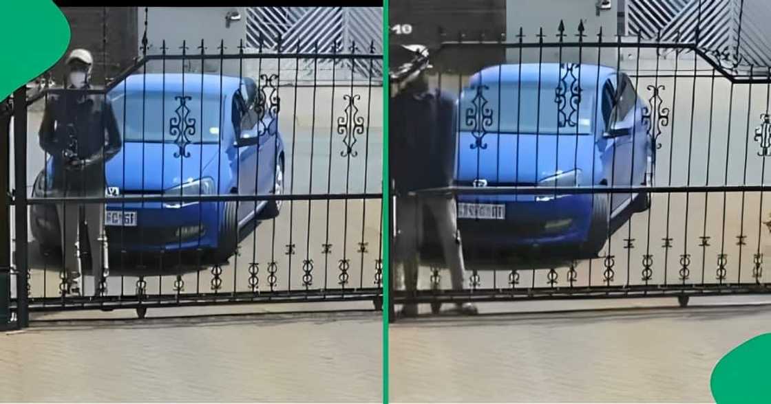 A TikTok video shows thieves trying to break into someone's house. A TikTok video shows thieves trying to break into someone's house.