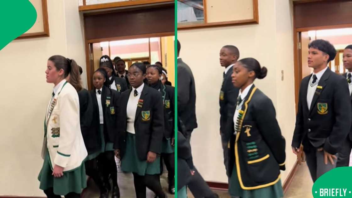 A screenshot from the viral TikTok showing learners’ emotional sign-out walk A screenshot from the viral TikTok showing learners’ emotional sign-out walk