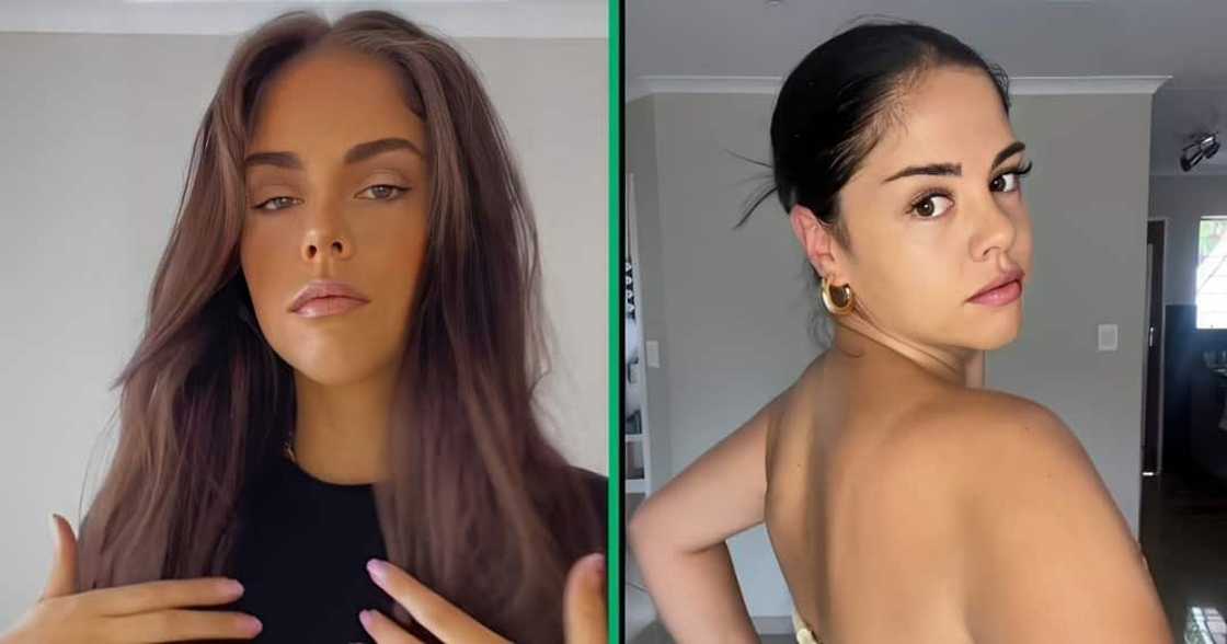 A TikTok video shows a white woman showcasing her traditional outfit. A TikTok video shows a white woman showcasing her traditional outfit.