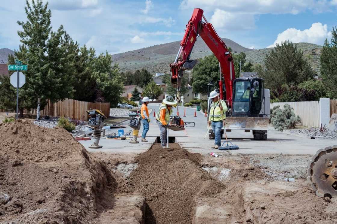 Heavy machinery is used to construct 42 new home units in Cold Springs, Nevada in June 2023 Heavy machinery is used to construct 42 new home units in Cold Springs, Nevada in June 2023