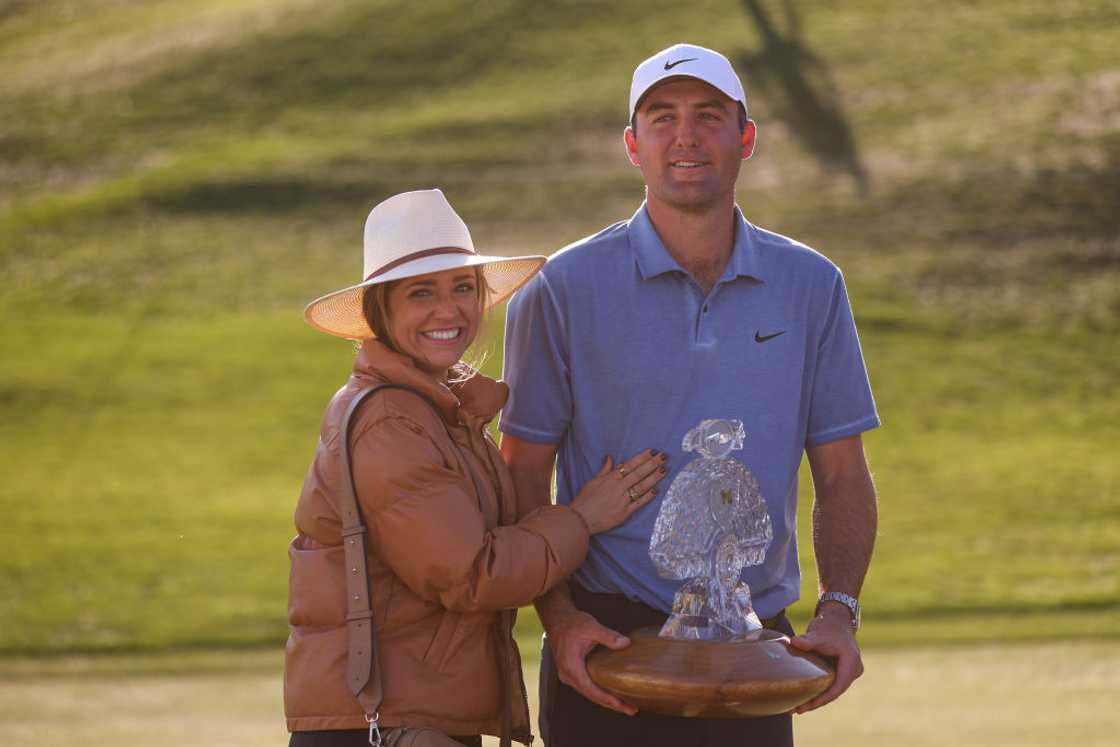 Scottie Scheffler and Meredith Scudder in Scottsdale, Arizona. Scottie Scheffler and Meredith Scudder in Scottsdale, Arizona.
