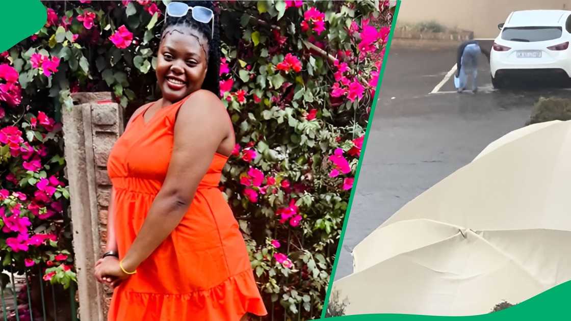 Social media users laughed at a guy who was captured taking care of his car on a wet day Social media users laughed at a guy who was captured taking care of his car on a wet day