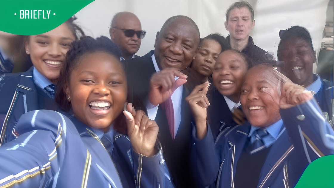 Cyril Ramaphosa joined schoolgirls in the viral 'Clock It' trend, which amused South Africans.