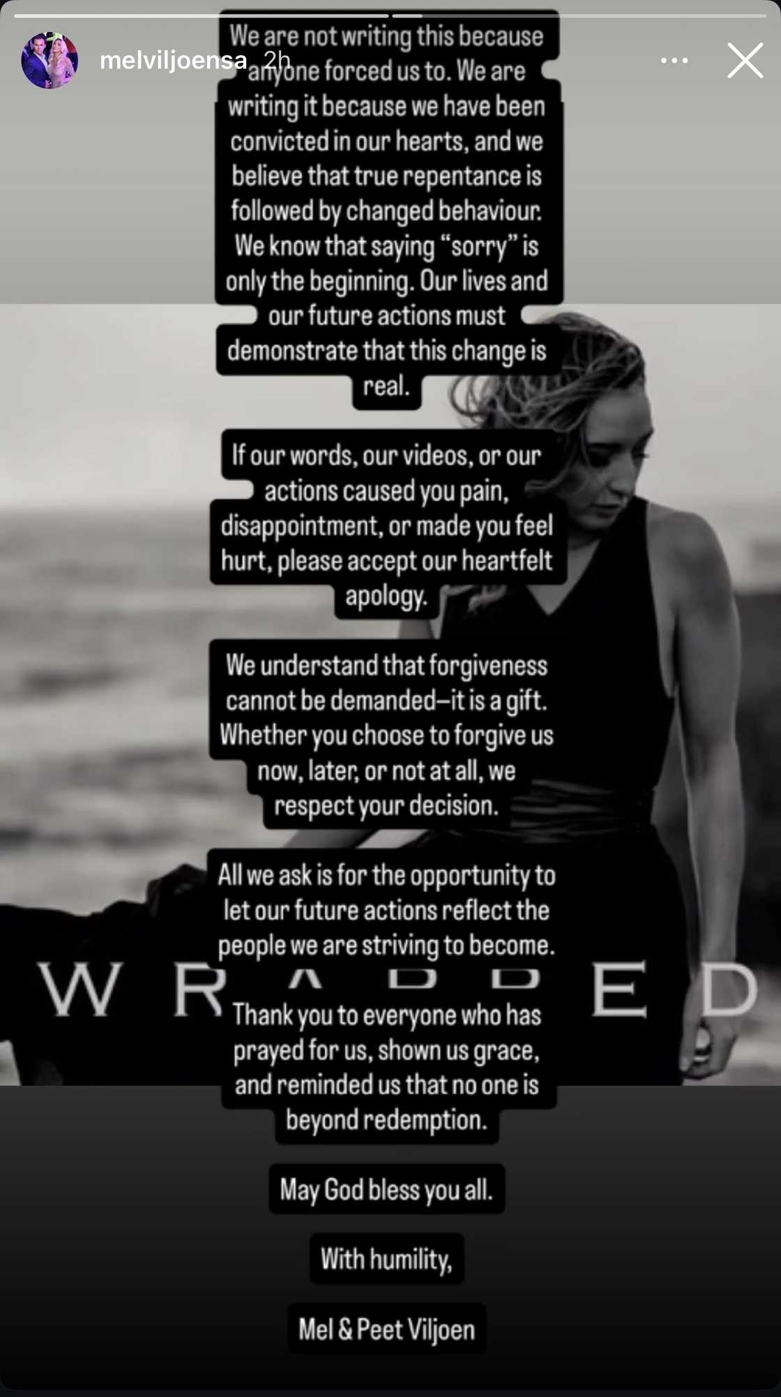 Mel and Peet Viljoen apologised to their victims