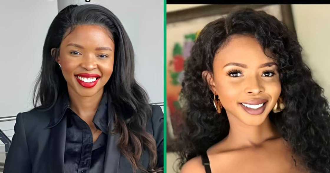 A TikTok video shows a woman unveiling a fashion hack to hide belly fat. A TikTok video shows a woman unveiling a fashion hack to hide belly fat.