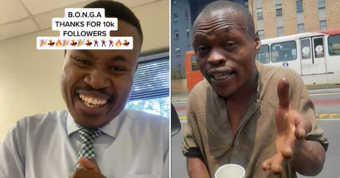 man accurately impersonating Bonga Sithole