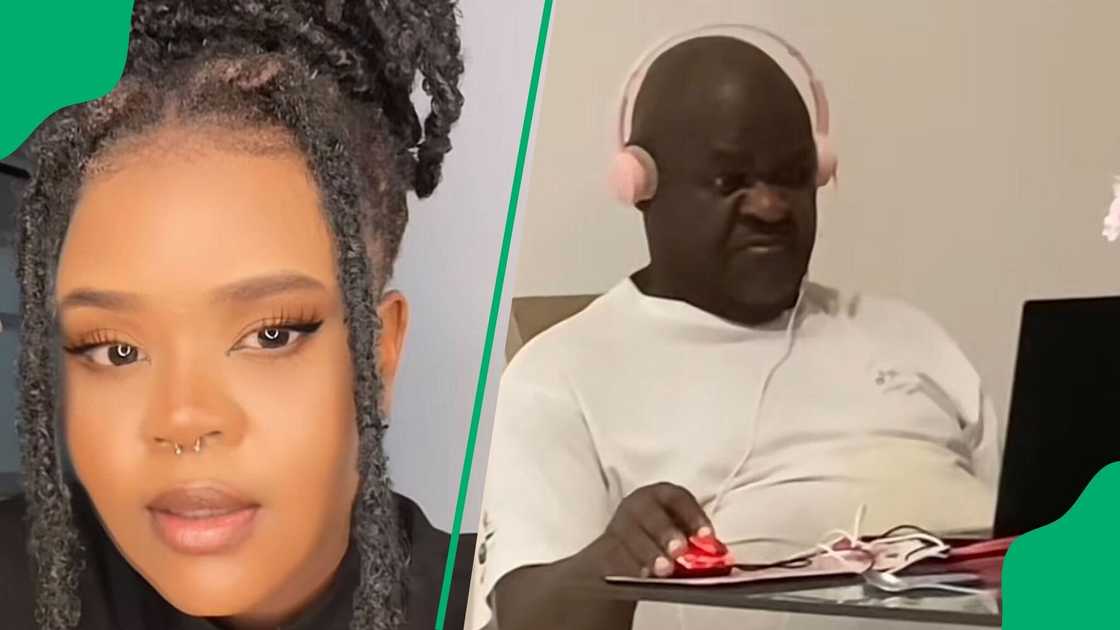 A TikTok shows a South African dad using his daughter's device.