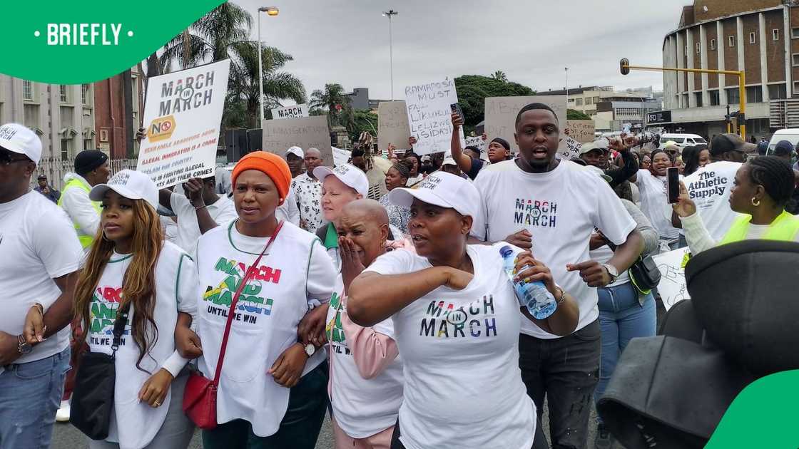 Anti-illegal immigration protesters marched in Durban against illegal immigration Anti-illegal immigration protesters marched in Durban against illegal immigration