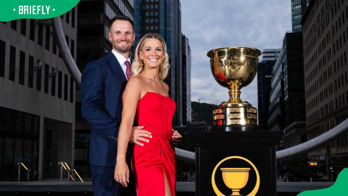 Golfer Wyndham Clark and his girlfriend Alicia Bogdanski at the Royal Montreal Golf Club in 2024 Golfer Wyndham Clark and his girlfriend Alicia Bogdanski at the Royal Montreal Golf Club in 2024