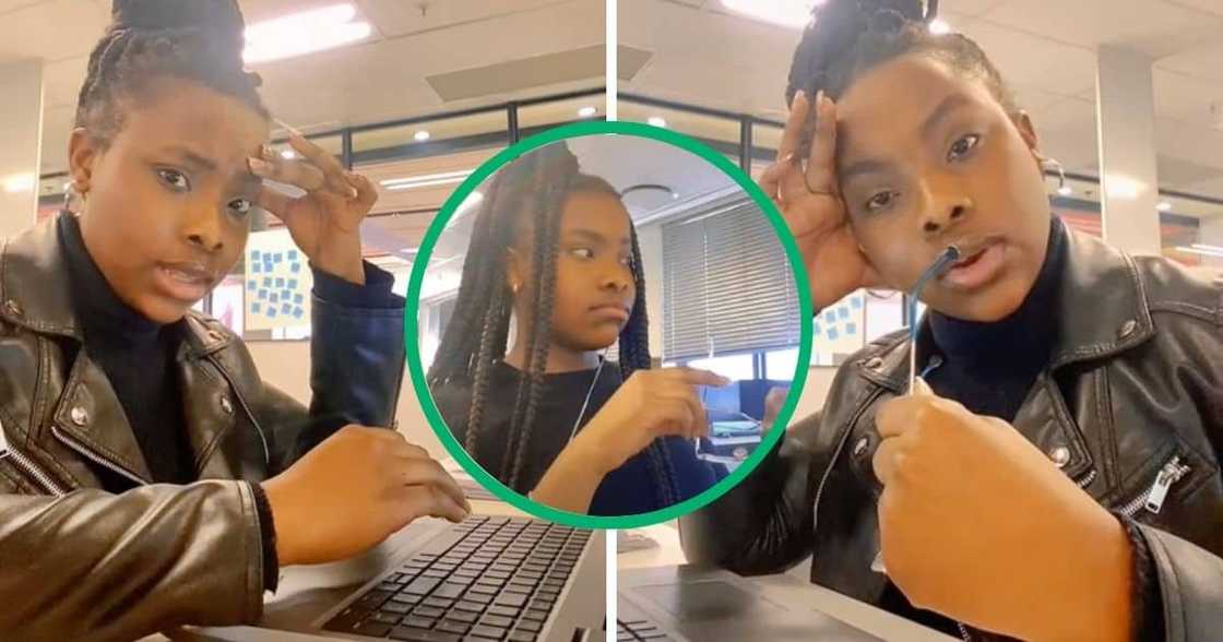 Young woman flexes life as a software engineer. Young woman flexes life as a software engineer.