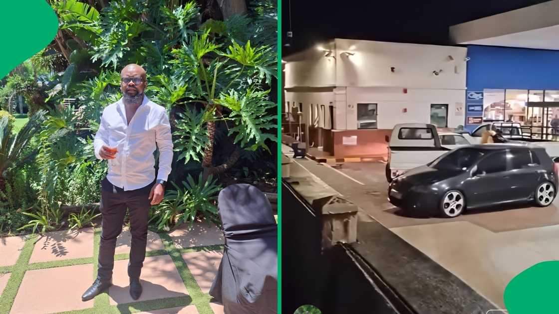 The situation quickly escalated as the truck driver began to reverse into the car behind him to get away