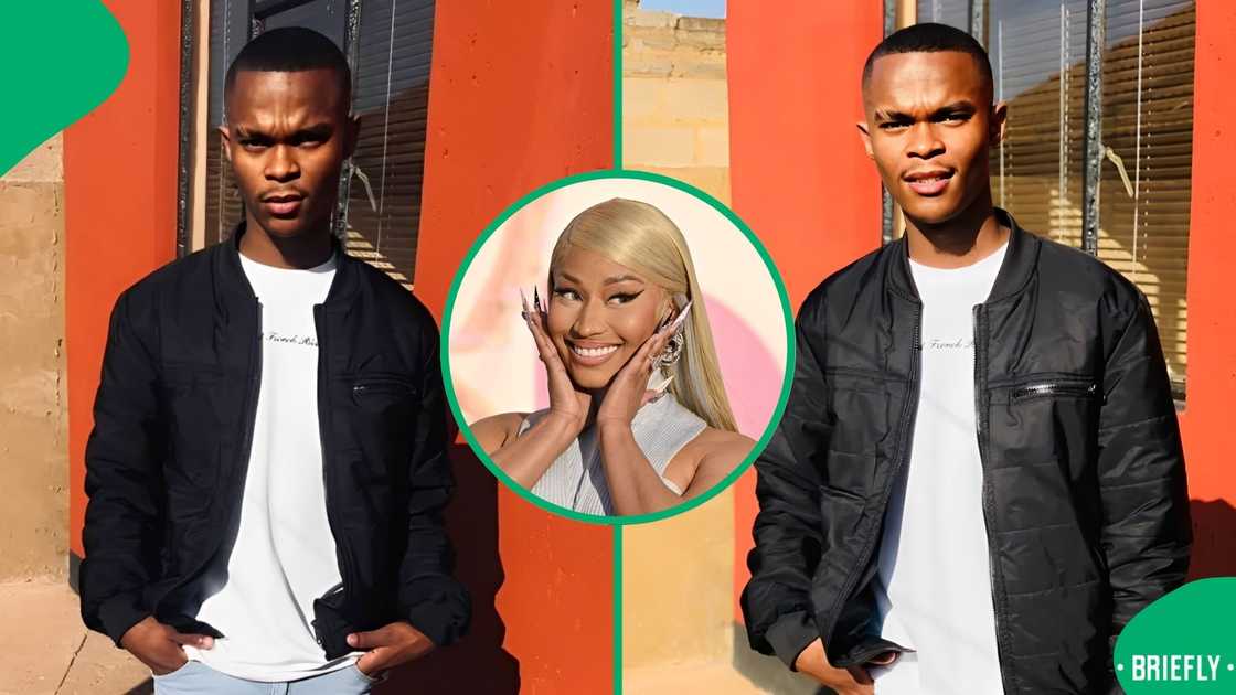 A man tried the Nicki Minaj pose challenge.
