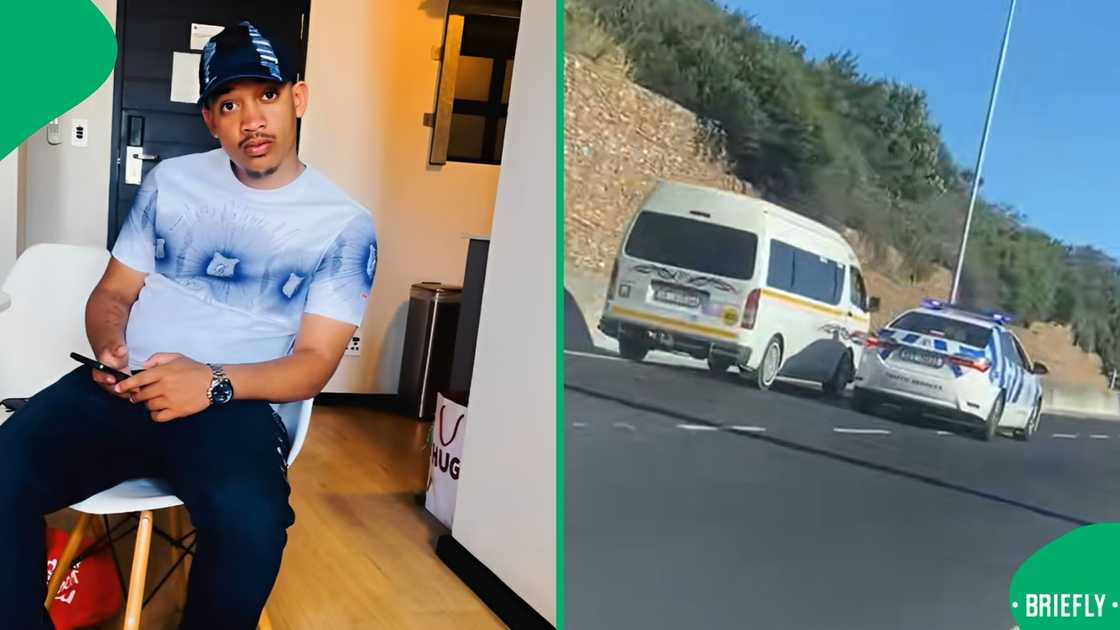 The race ended when the taxi was pinned in on a sharp bend, causing terrified passengers to scramble out of the taxi