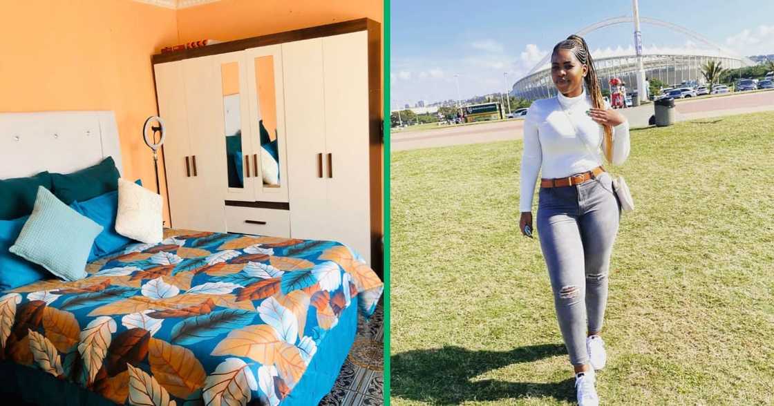 A lady posted her bedroom on social media. It looked colourful. A lady posted her bedroom on social media. It looked colourful.