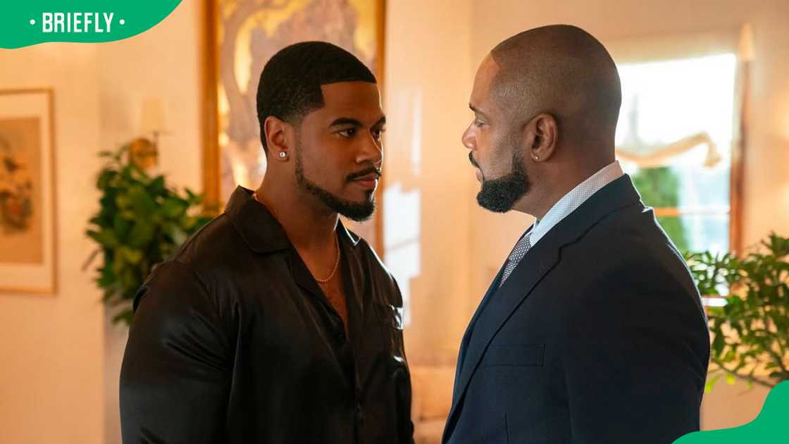 Beauty in Black’s male cast members on set. Beauty in Black’s male cast members on set.