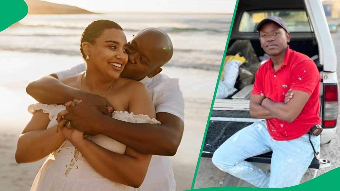 A man showed the results of true love. A man showed the results of true love.