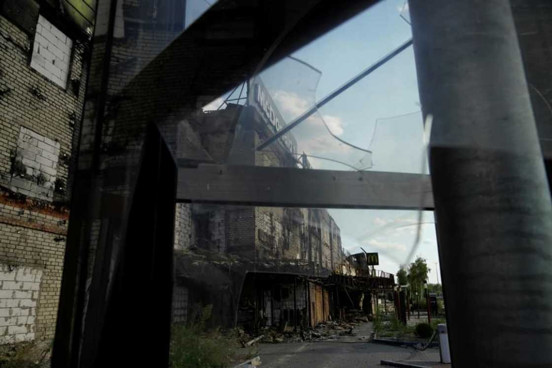 A view of the destroyed Fabrika shopping mall in the southern city of Kherson on July 20, 2022 A view of the destroyed Fabrika shopping mall in the southern city of Kherson on July 20, 2022
