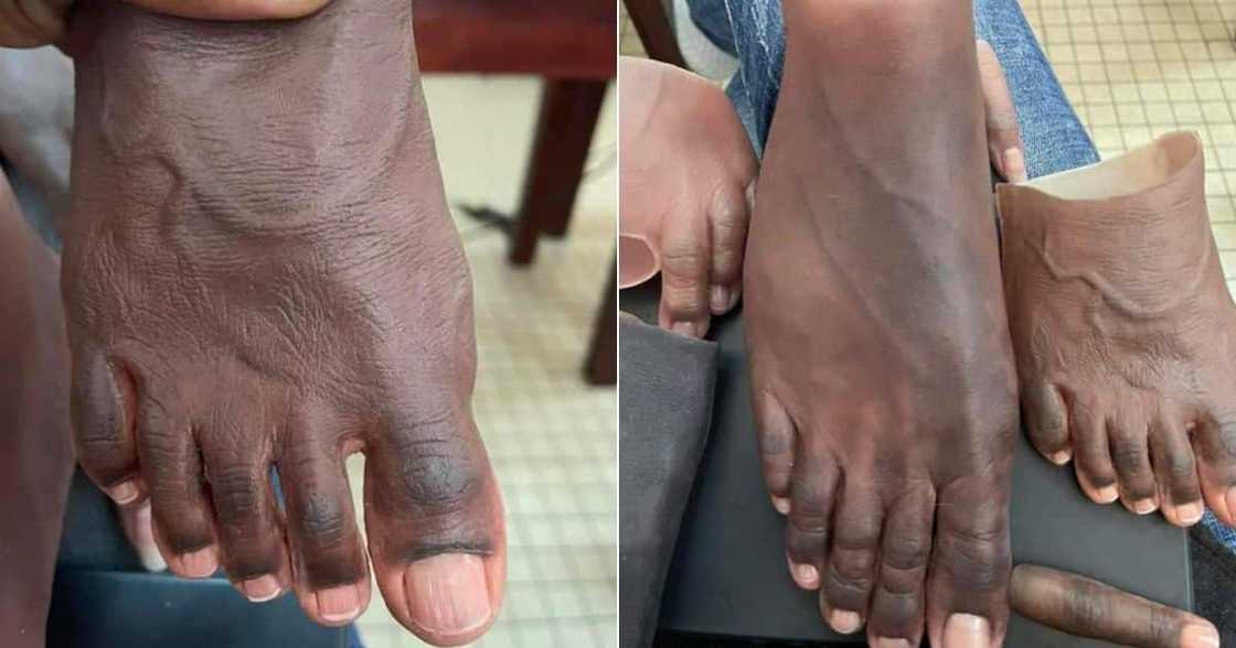 Man sells realistic foot shoes Man sells realistic foot shoes