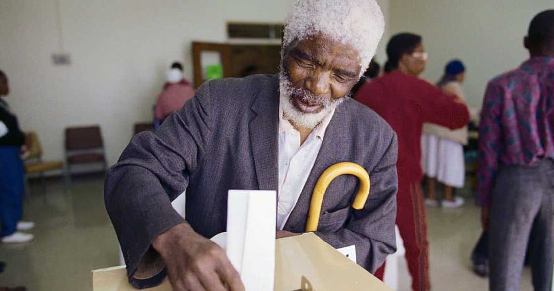 Man voting at elections Man voting at elections