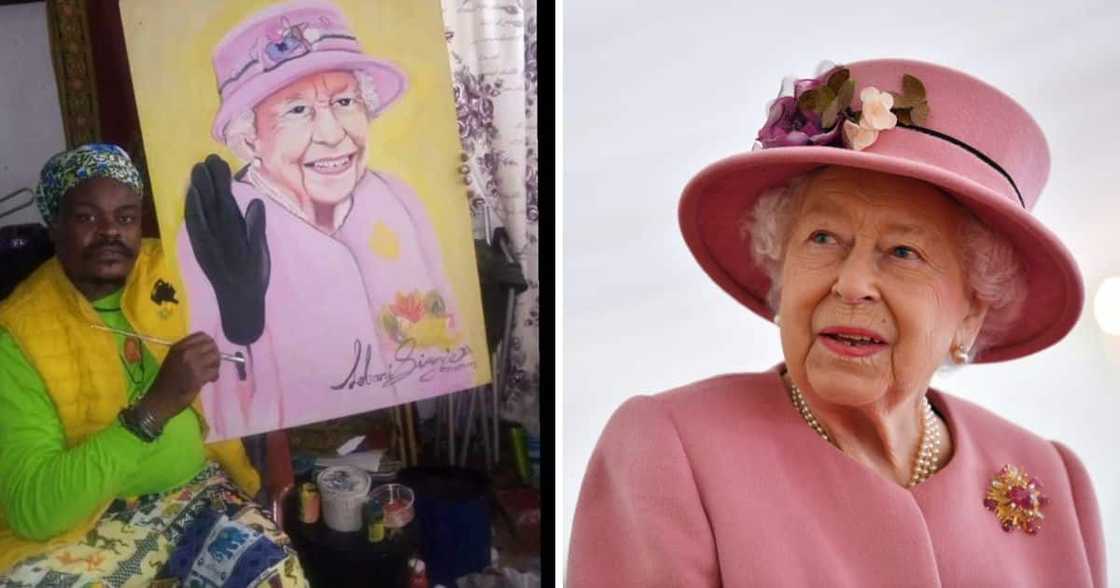 Painting of The Queen of England by Rasta Painting of The Queen of England by Rasta