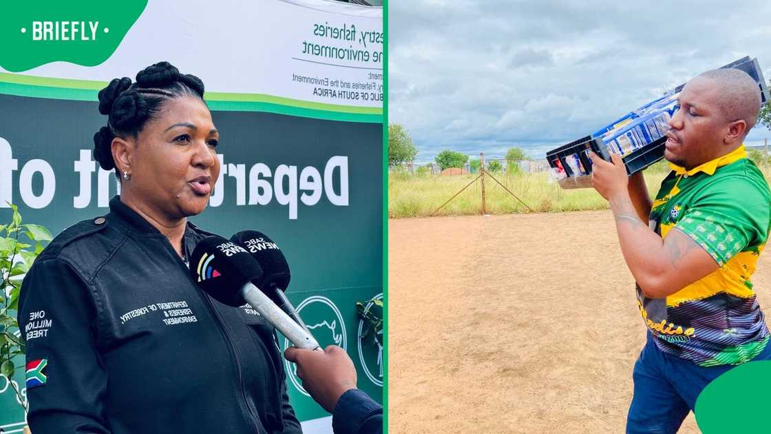 Bernice Swarts, the Deputy Minister of Forestry, Fisheries and Environmental Affairs, distributed bread to communities in Gauteng Bernice Swarts, the Deputy Minister of Forestry, Fisheries and Environmental Affairs, distributed bread to communities in Gauteng