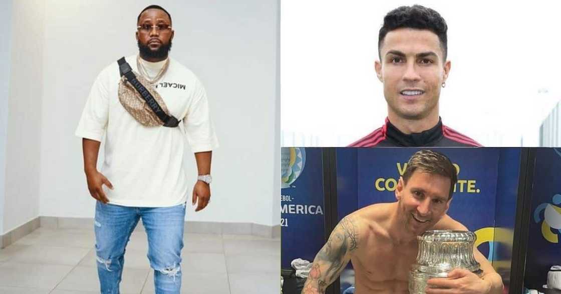 Cassper Nyovest, Ronaldo or Messi, 'The Braai Show' Cassper Nyovest, Ronaldo or Messi, 'The Braai Show'