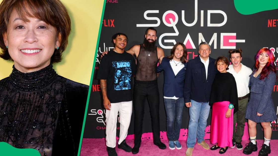 Whelan at Terminal 5 in 2023 (L). Mai, Netflix's CEO Ted Sarandos and her fellow Squid Game: The Challenge co-stars at the Trials Live Experience Space in 2023 (R) Whelan at Terminal 5 in 2023 (L). Mai, Netflix's CEO Ted Sarandos and her fellow Squid Game: The Challenge co-stars at the Trials Live Experience Space in 2023 (R)