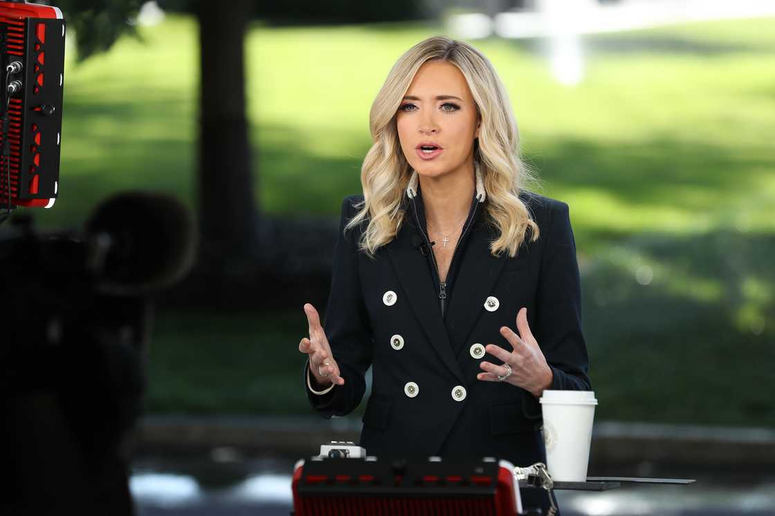 Kayleigh McEnany at a Fox & Friends interview Kayleigh McEnany at a Fox & Friends interview