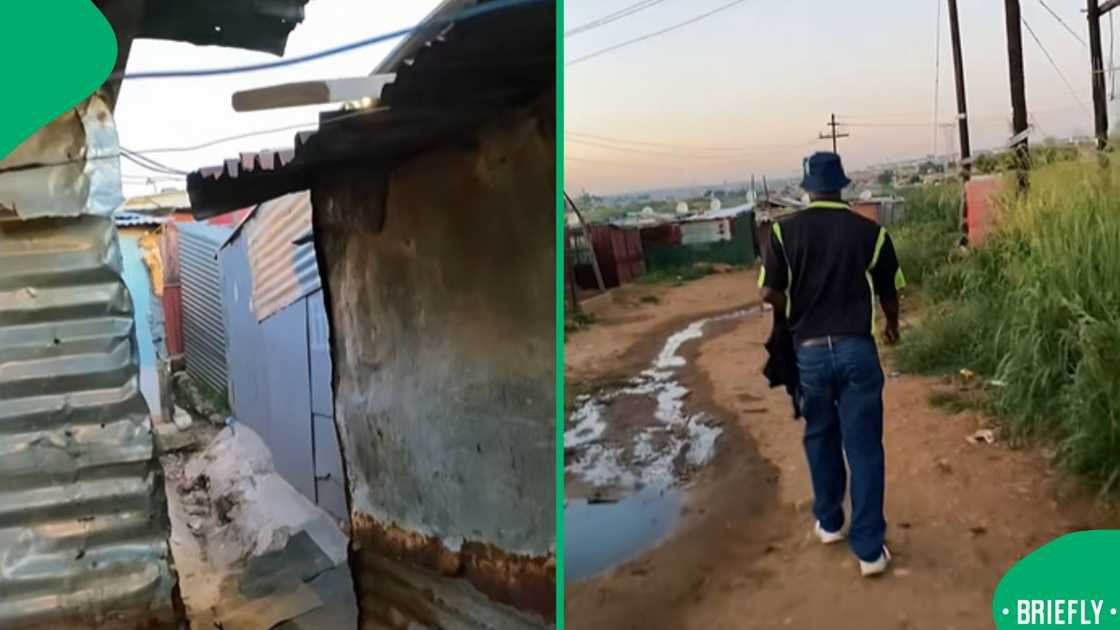 The visual on the right showed some community member walking on the street