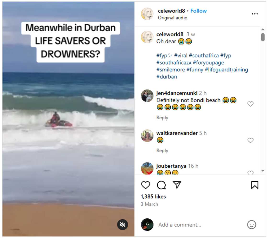 South Africans were left amused after watching some life guards went through an epic fail South Africans were left amused after watching some life guards went through an epic fail