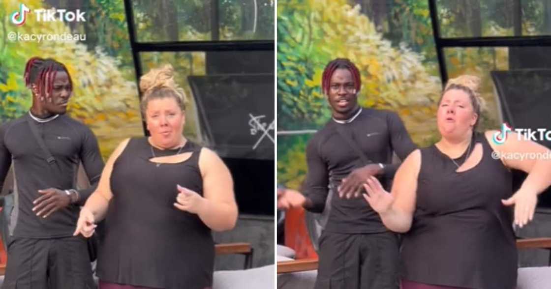 TikTok user @kacyrondeau and her man dancing to amapiano TikTok user @kacyrondeau and her man dancing to amapiano