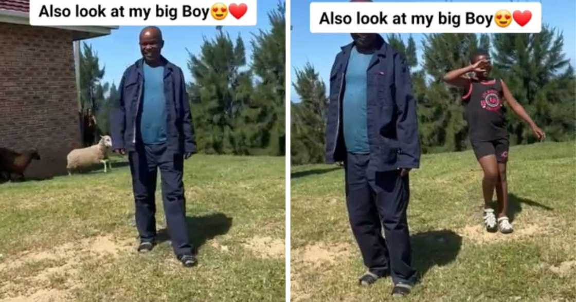 TikTok video of grandfather and grandson welcoming loved one TikTok video of grandfather and grandson welcoming loved one