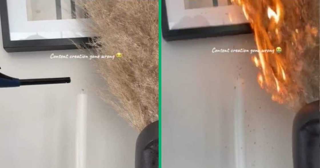 TikTok video of woman burning hope decor TikTok video of woman burning hope decor