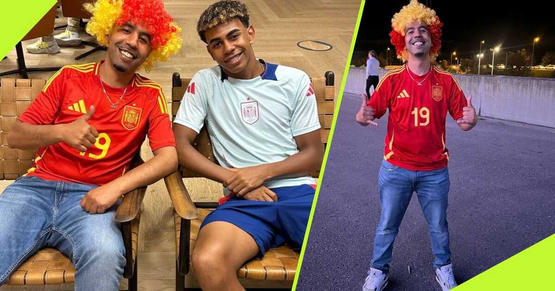 Lamine Yamal's father, Mounir Nasraoui, was elated after his son's record-breaking goal for Spain against France at the Euros. Lamine Yamal's father, Mounir Nasraoui, was elated after his son's record-breaking goal for Spain against France at the Euros.
