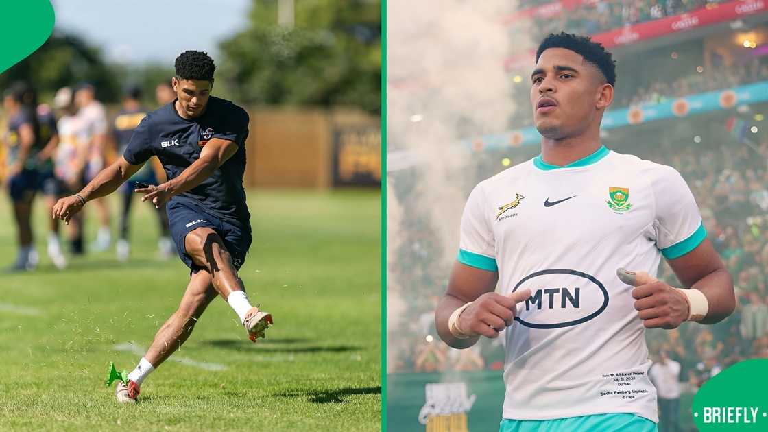 Sacha Feinberg-Mngomezulu shared a rugby lesson. Sacha Feinberg-Mngomezulu shared a rugby lesson.