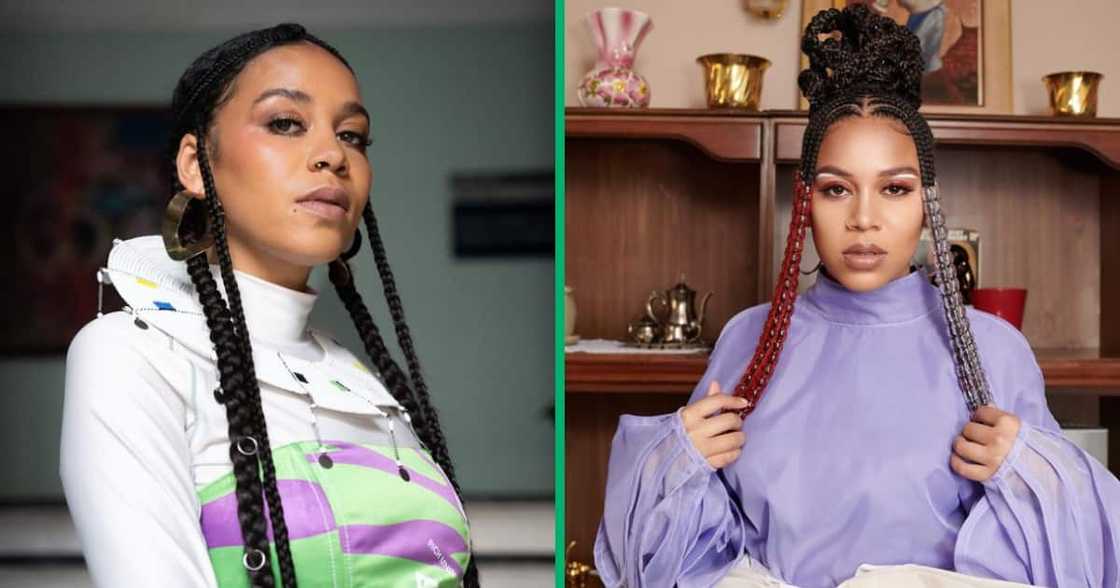Sho Madjozi flaunts her new hairstyle. Sho Madjozi flaunts her new hairstyle.