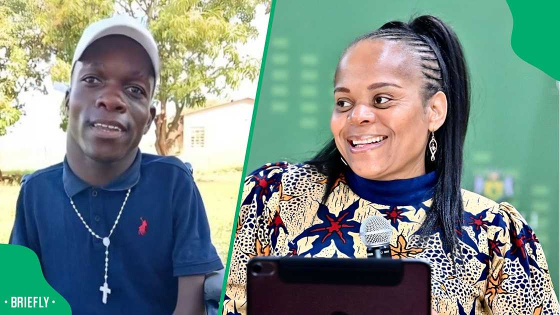 An artist used his mouth to draw Dr Phophi Ramathuba. An artist used his mouth to draw Dr Phophi Ramathuba.