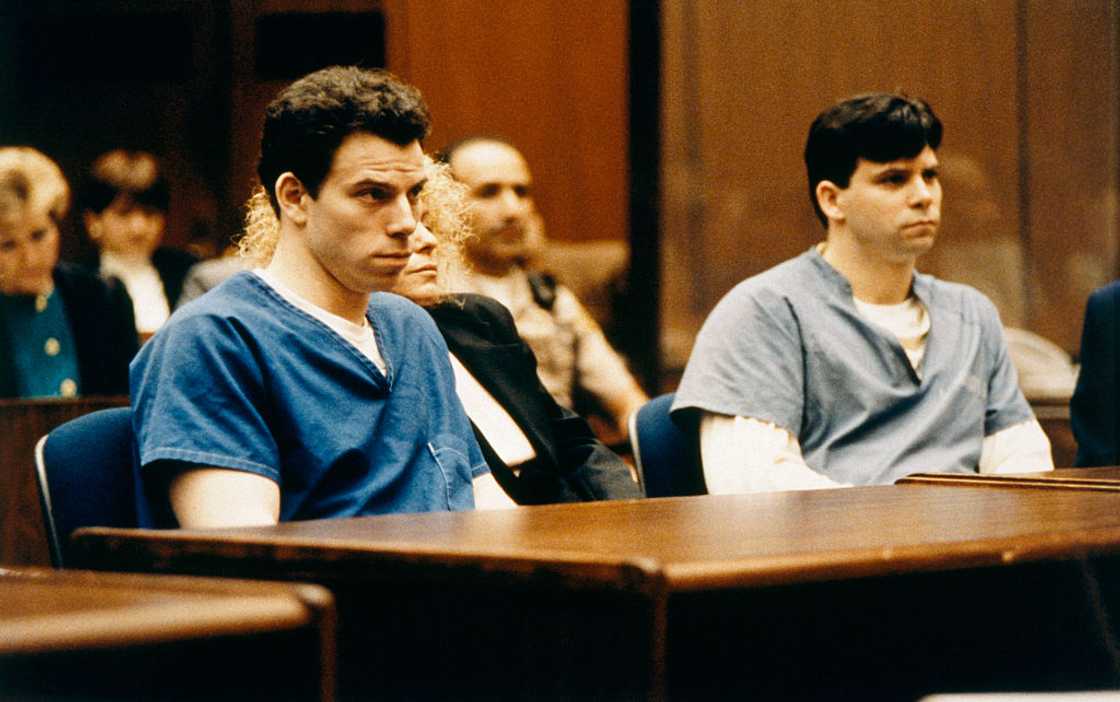 Erik and Lyle during one of their appearances in court