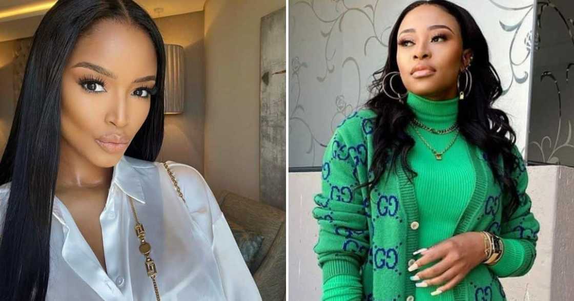 Ayanda Thabethe and DJ Zinhle Ayanda Thabethe and DJ Zinhle