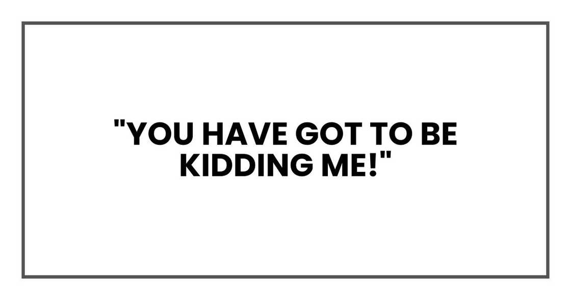 "You have got to be kidding me!" "You have got to be kidding me!"
