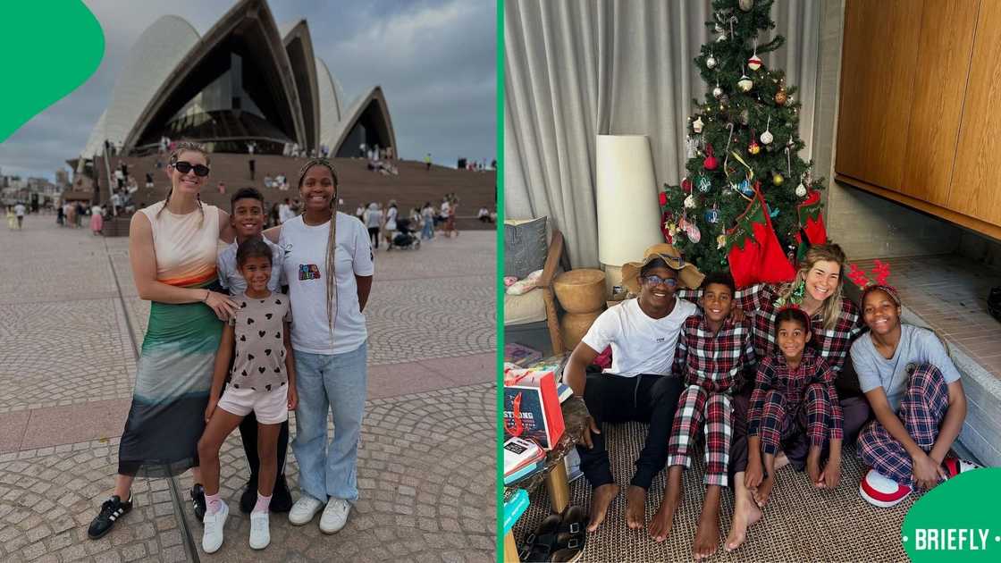 Rachel Kolisi with kids during the festive period Rachel Kolisi with kids during the festive period