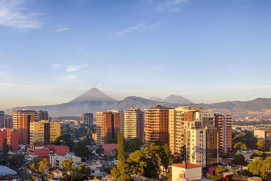 A panorama of Guatemala City early in the morning A panorama of Guatemala City early in the morning