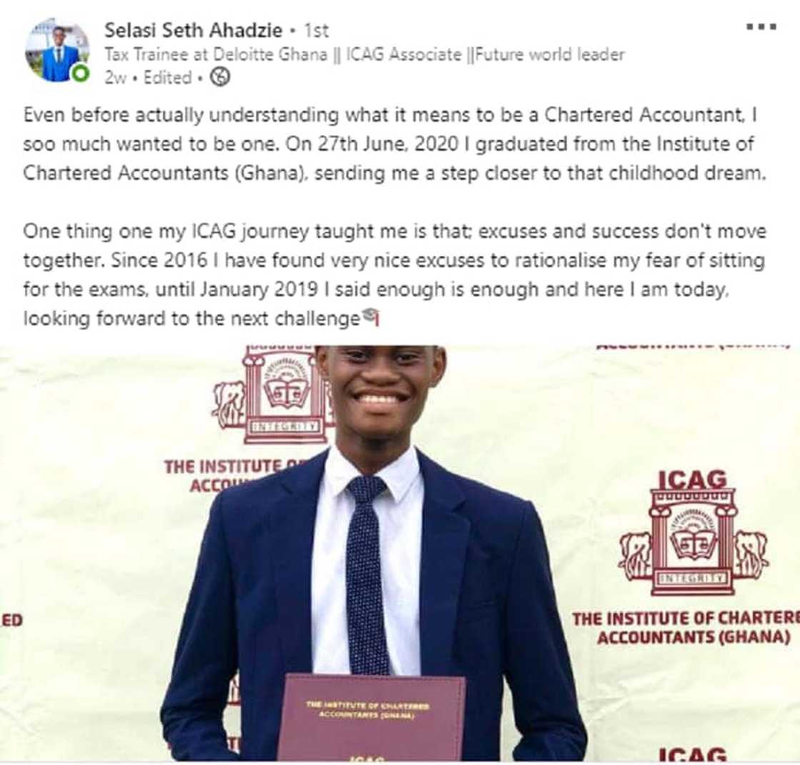 22-year-old Ghanaian graduates from Institute of Chartered Accountants