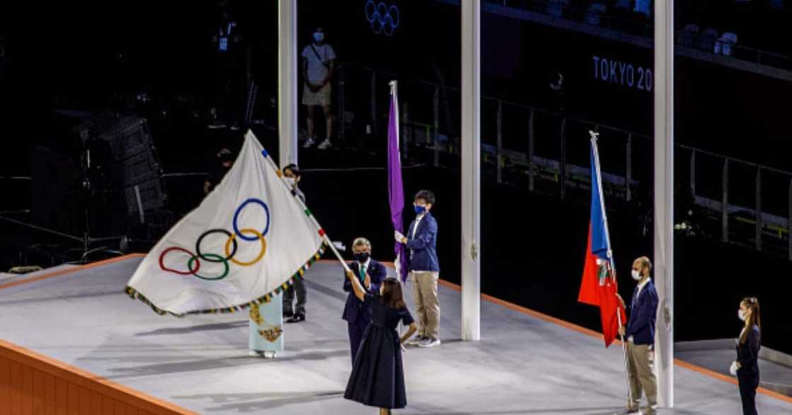 Closing ceremony at the Olympic Stadium. The Mayor of Paris, the next venue of the Olympic Games, Anne Hidalgo, waves the Olympic flag. (Photo by Ayman Aref/NurPhoto via Getty Images) Closing ceremony at the Olympic Stadium. The Mayor of Paris, the next venue of the Olympic Games, Anne Hidalgo, waves the Olympic flag. (Photo by Ayman Aref/NurPhoto via Getty Images)