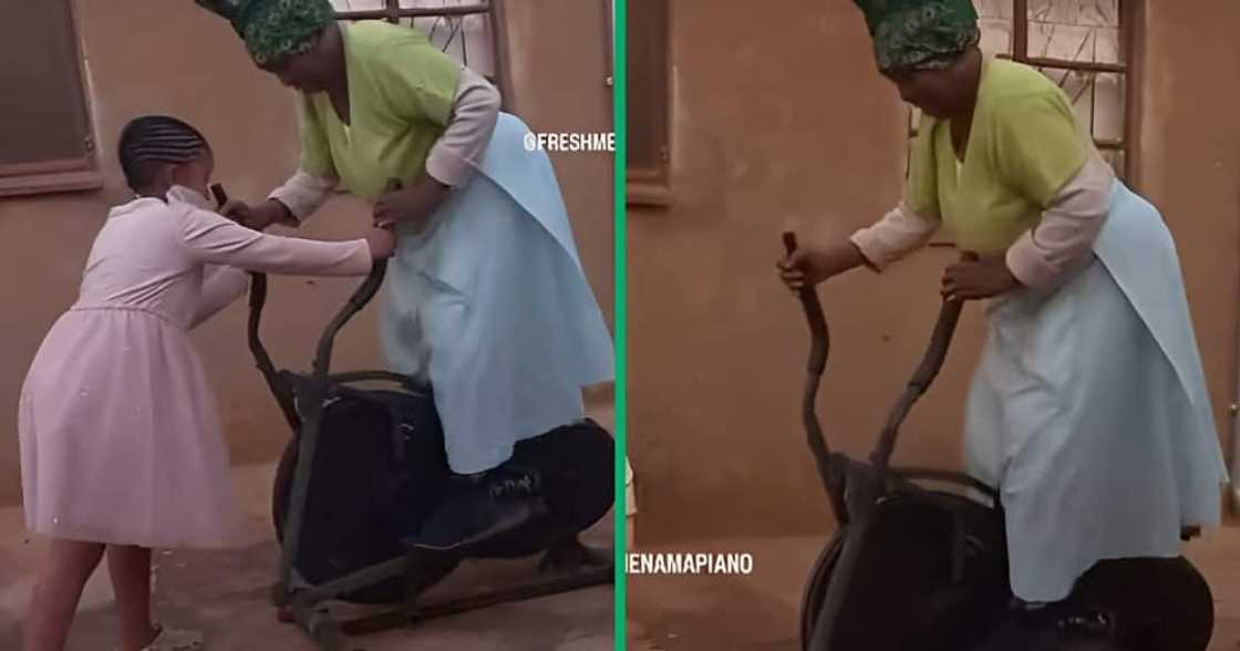 A video shows a Gogo working out, which amused many people online.