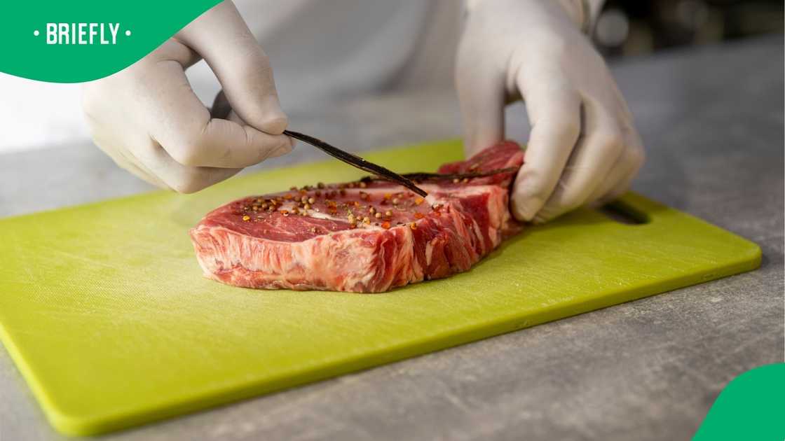 The visual showcased steak with spices