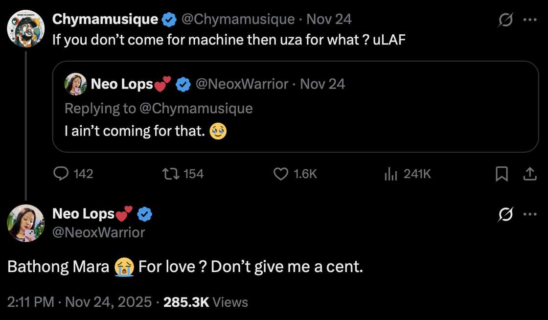 A woman initiated multiple attempts to gain Chymamusique's romantic interest