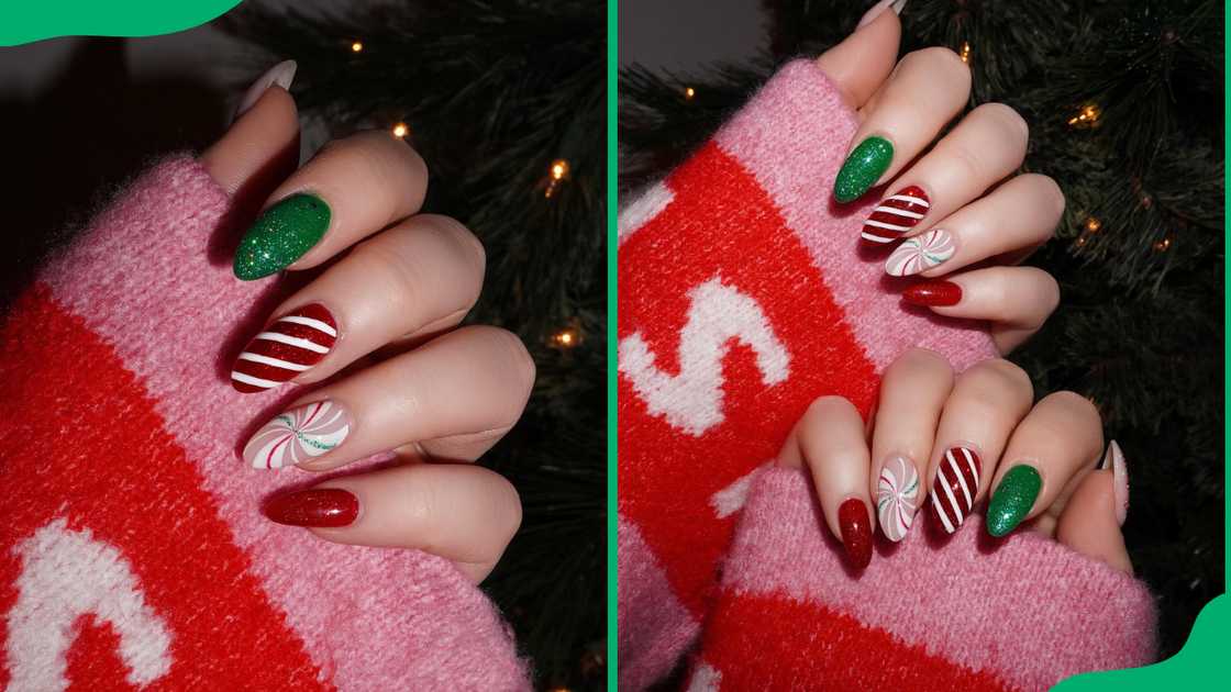 Mixed Christmas nail design Mixed Christmas nail design