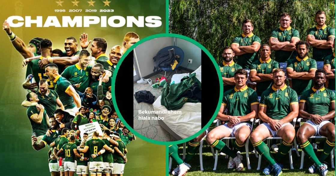 Springbok players are in hot water a groupie shared a pic on social media. Springbok players are in hot water a groupie shared a pic on social media.