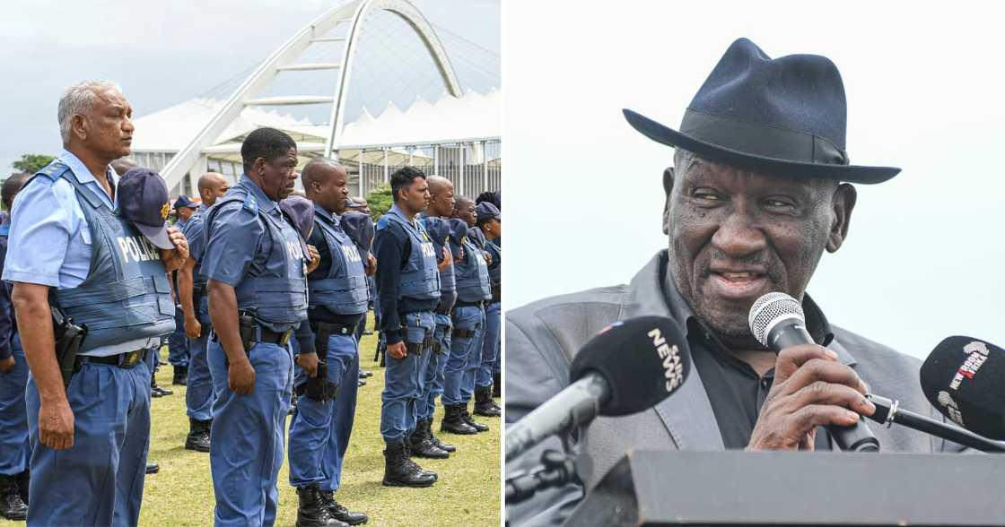 Minister of Police Bheki Cele is worried about the high number of police officers retiring Minister of Police Bheki Cele is worried about the high number of police officers retiring